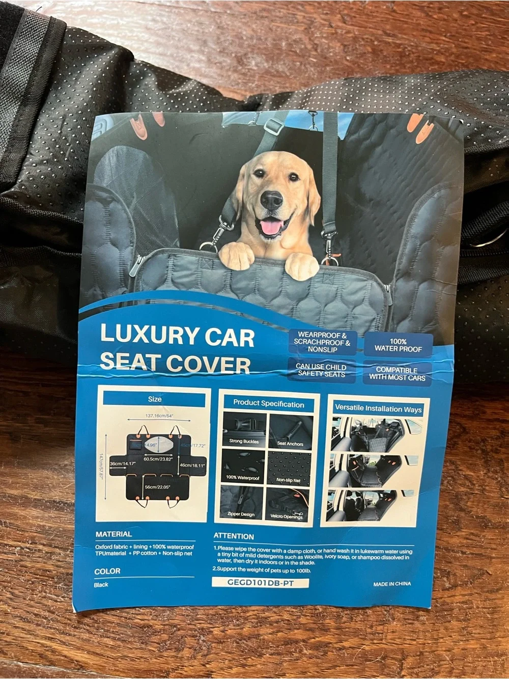Luxury Car Seat Cover for Dog Travel Waterproof